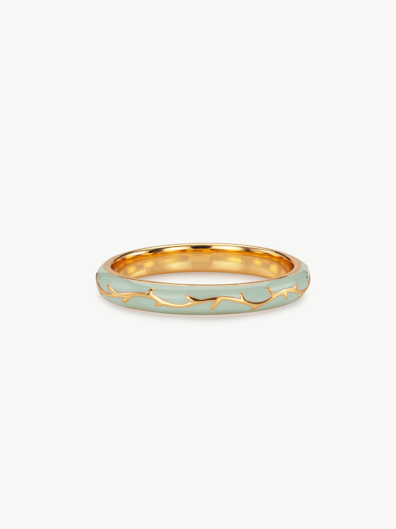 Ophelia enamel ring in gold vermeil flat