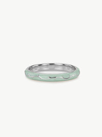 Ophelia Enamel ring in sterling silver with leaf detail