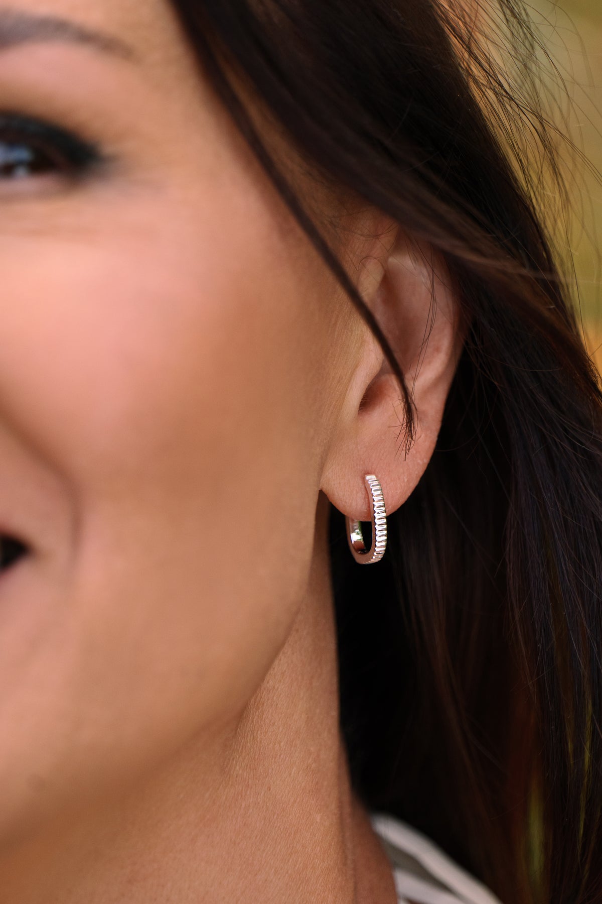 Hinged crimp earrings in sterling silver