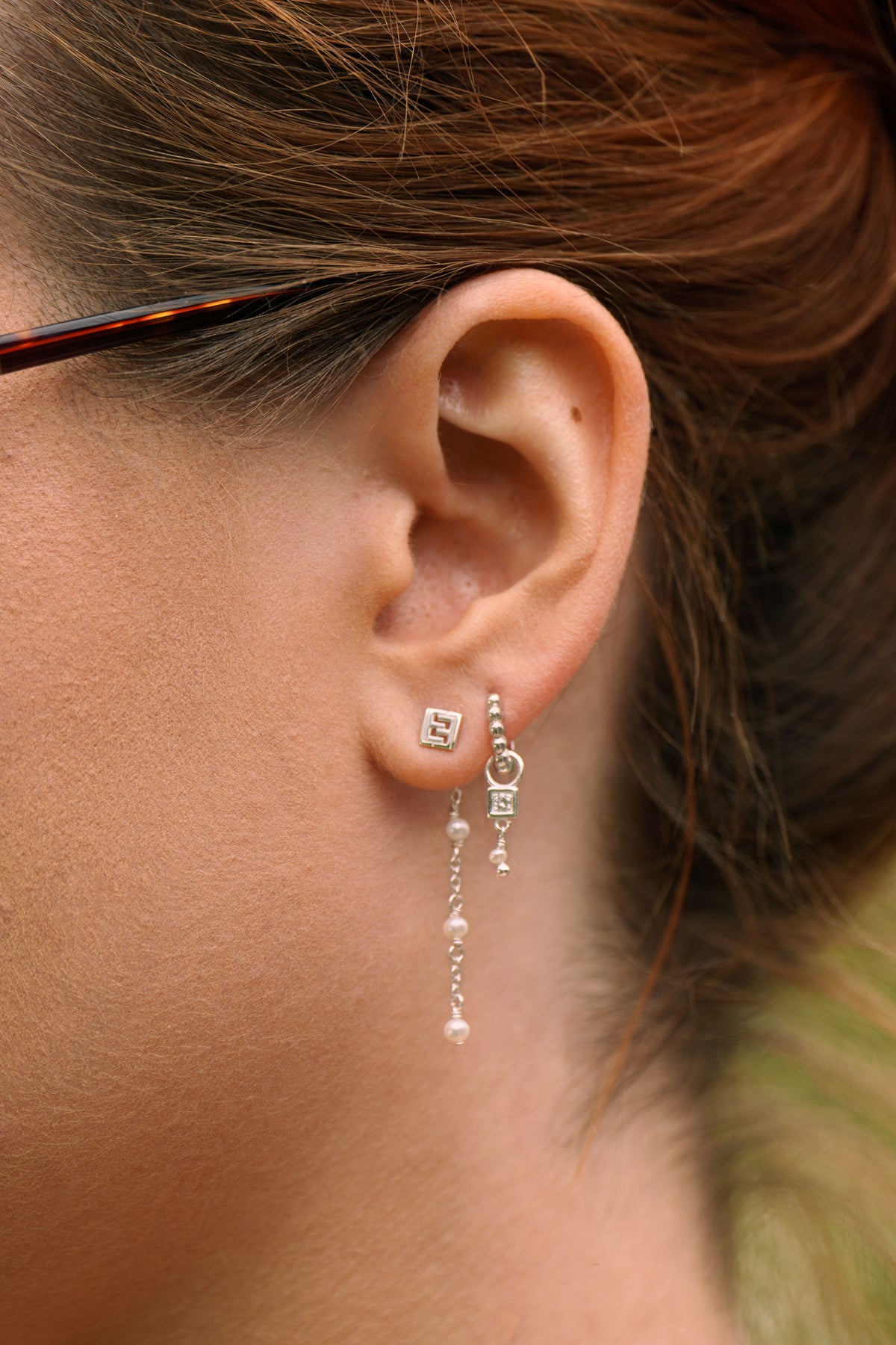 ear stack in sterling silver