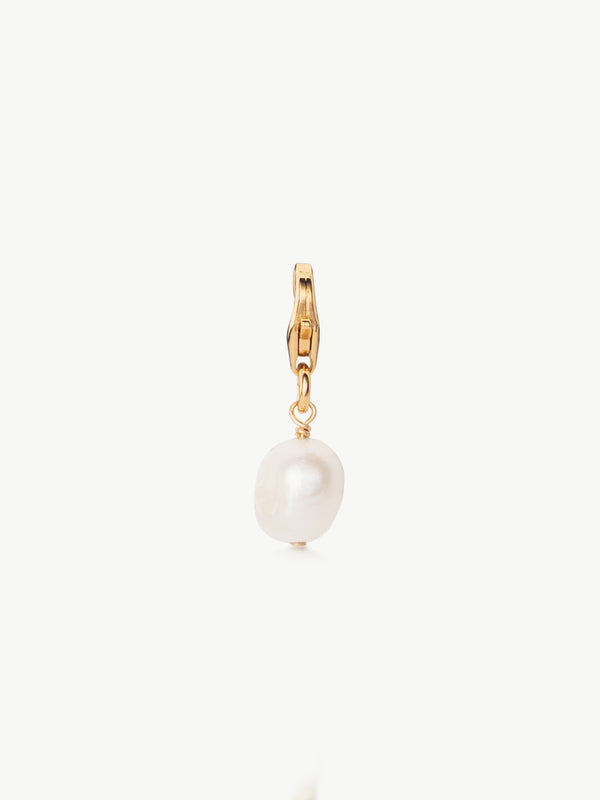 Baroque Pearl bracelet charm in gold vermeil