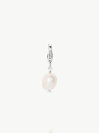 Baroque Pearl bracelet charm in silver