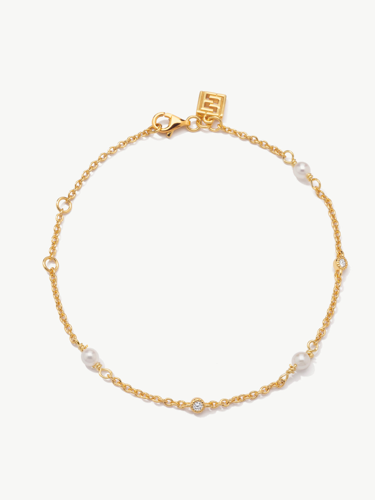 Diamond and Freshwater Pearl Bracelet