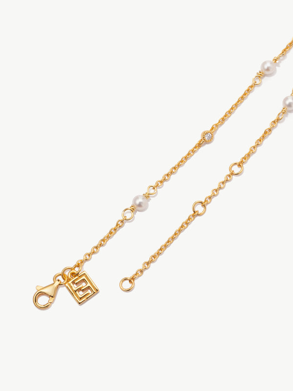 Diamond and Freshwater Pearl Bracelet