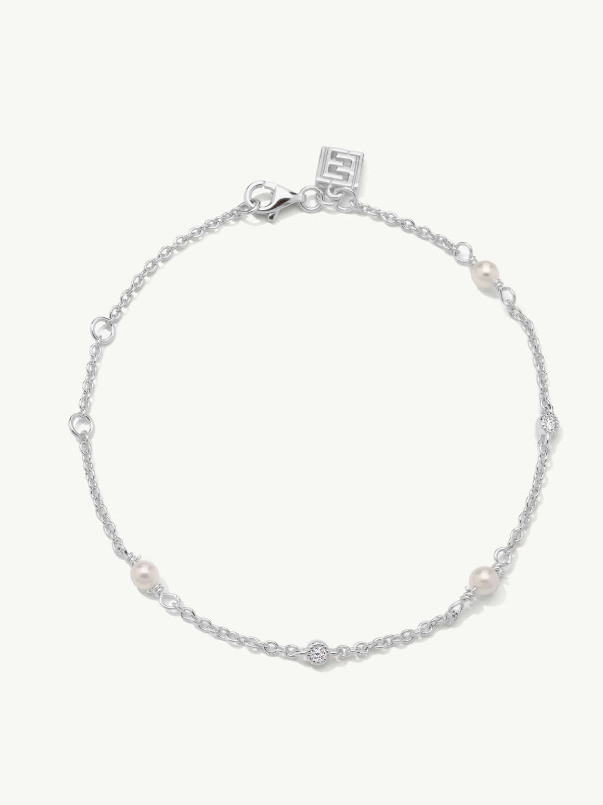 Diamond and Freshwater Pearl Bracelet