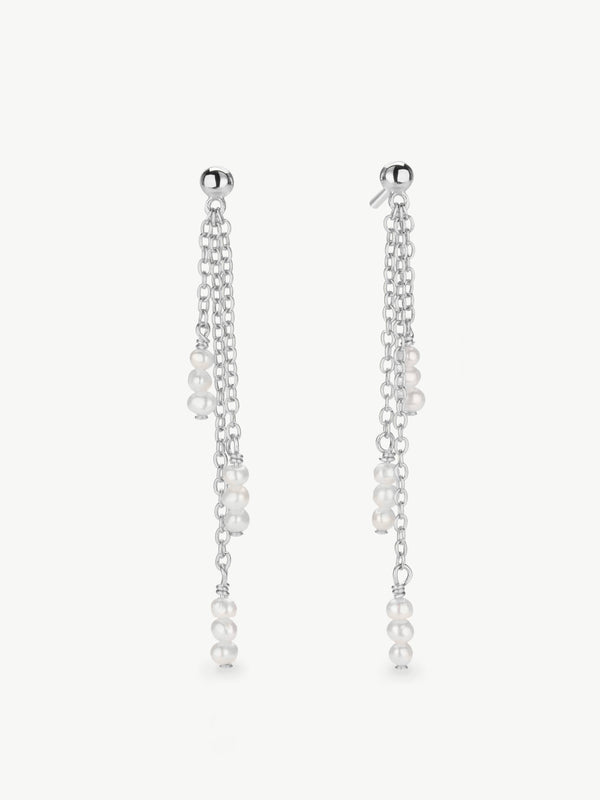 Freshwater pearl drop earrings in Sterling Silver