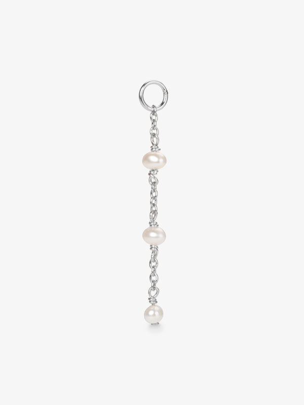Freshwater pearl earring charm trio in Sterling Silver