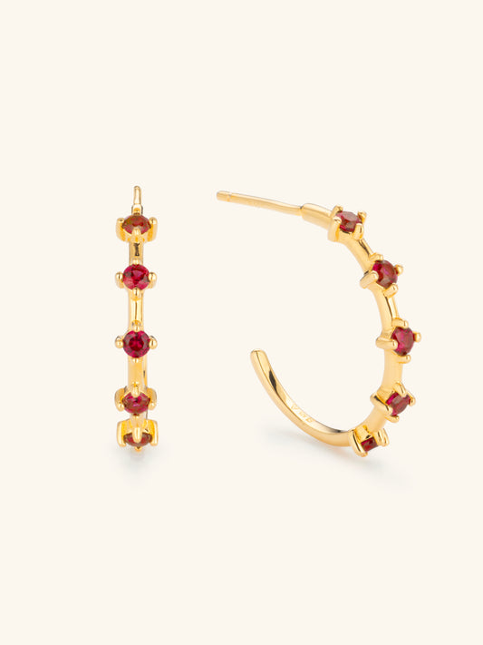 'Astra' Ruby Hoops