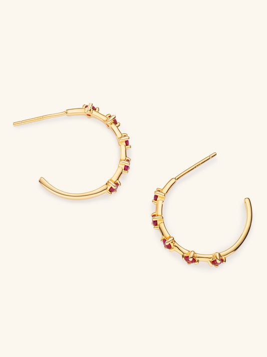 'Astra' Ruby Hoops