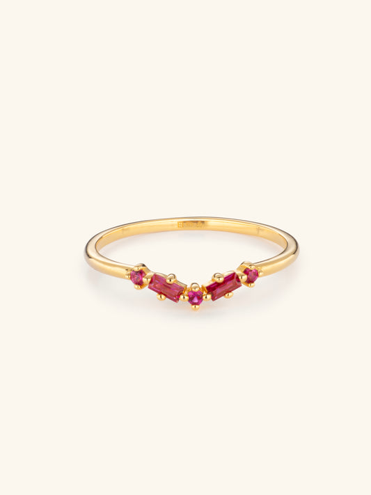 Ruby Wishbone Ring