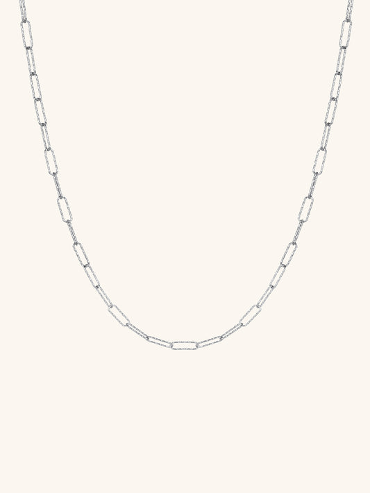 Mini shimmer paperclip chain in sterling silver