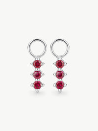 Triple Ruby Earring Charm - PAIR (Sample Sale)