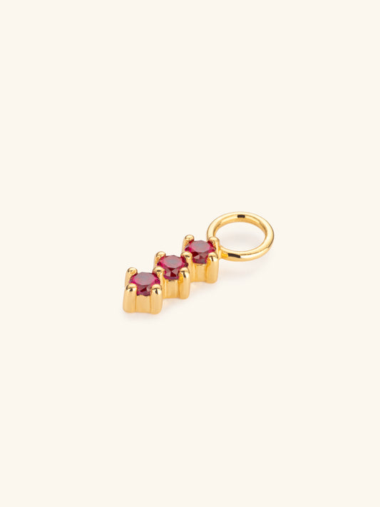 Triple Ruby Earring Charm