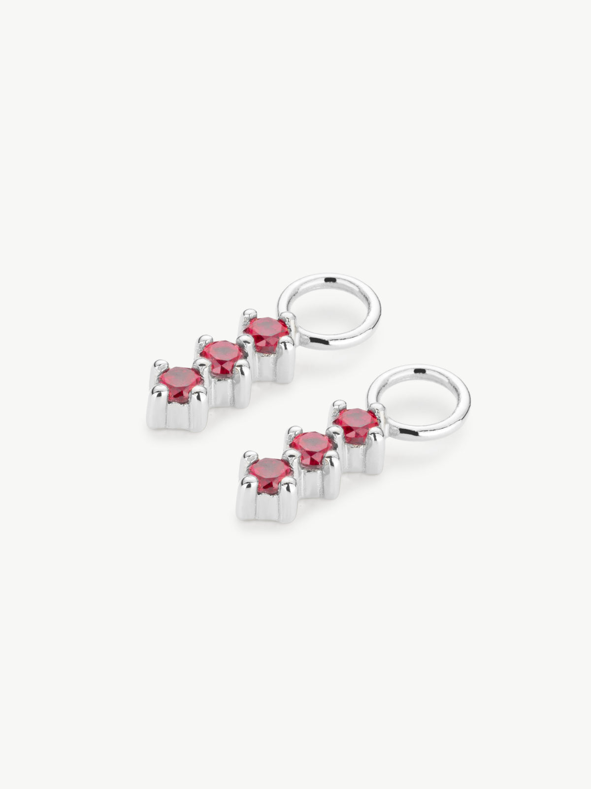 Triple Ruby Earring Charm - PAIR (Sample Sale)