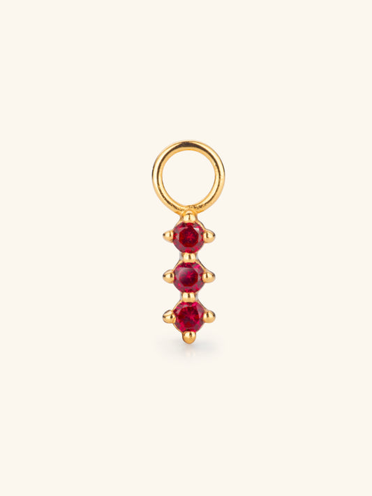 Triple Ruby Earring Charm