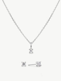 Diamond Set With Classic Studs - Sterling Silver