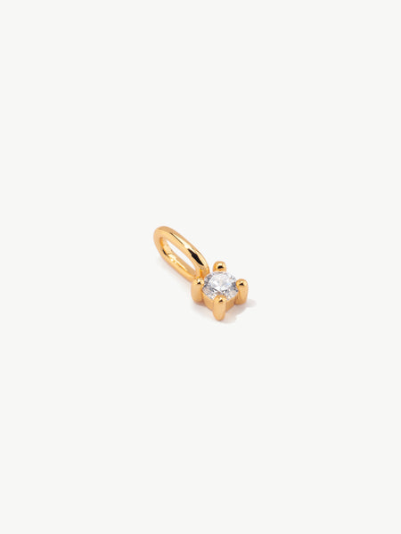 Single Diamond Pendant in 18ct gold vermeil