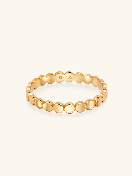 Sofini disc stacker ring in gold vermeil