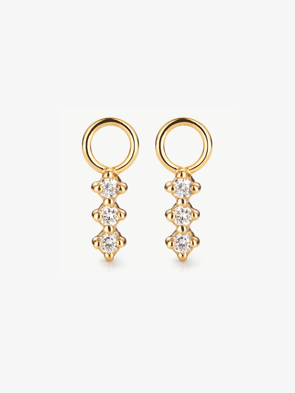 Triple Diamond Earring Charm - PAIR (Sample Sale)