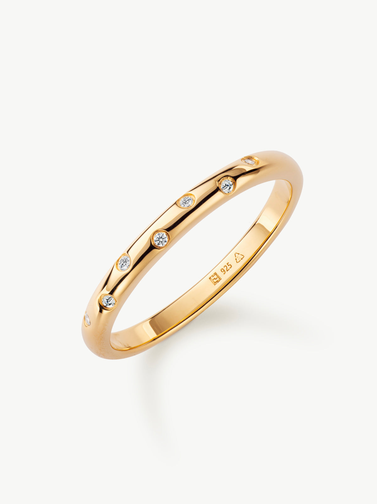 Dimond Sparkle ring in gold vermeil