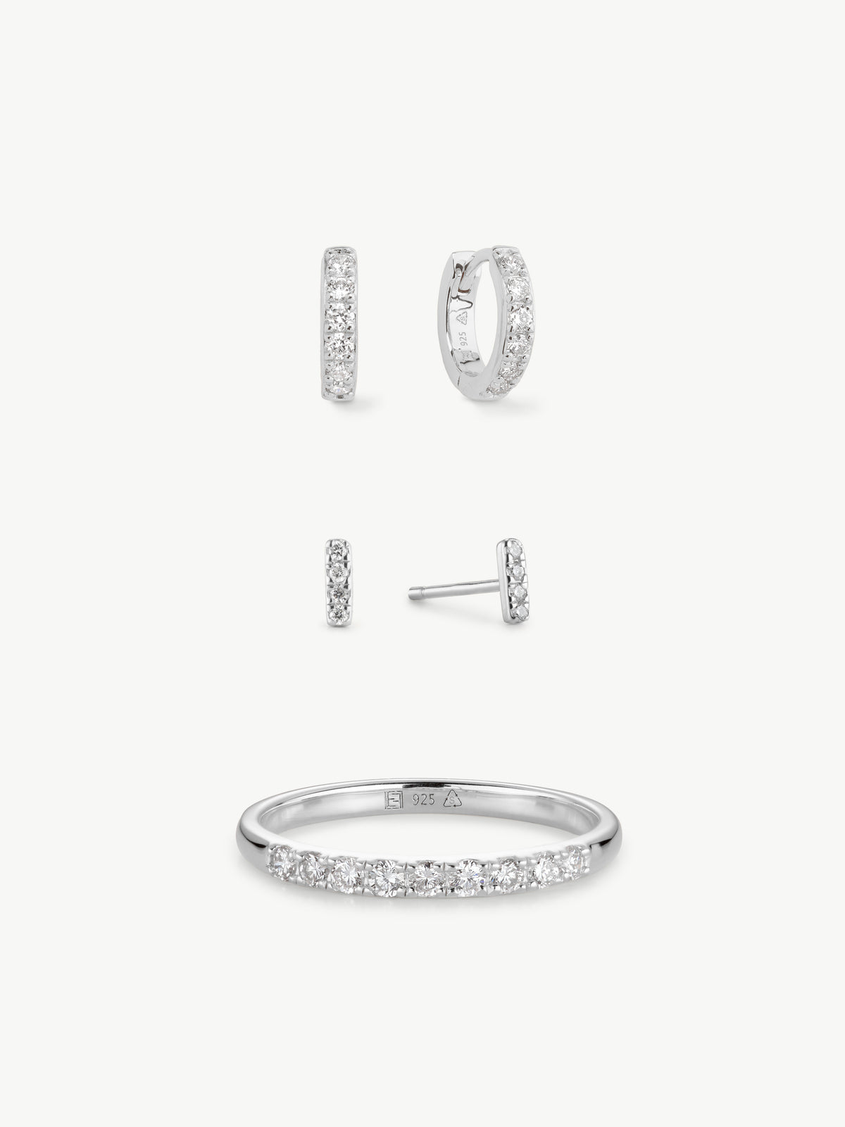 Sterling silver eternity jewellery set