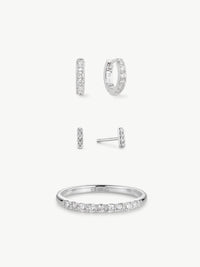 Sterling silver eternity jewellery set