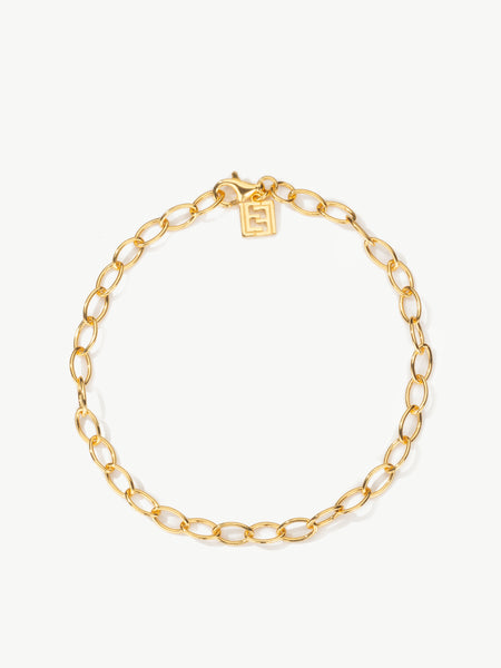 Storia oval link charm bracelet in gold