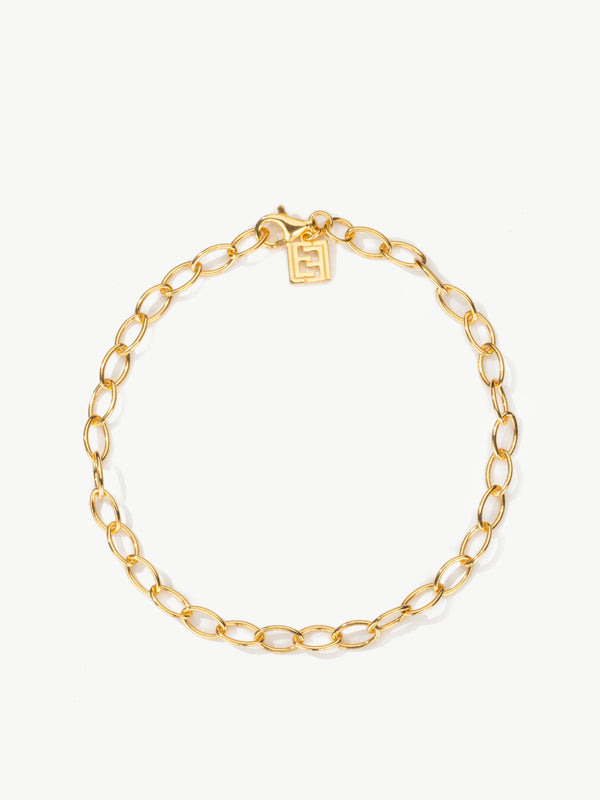 Storia oval link charm bracelet in gold