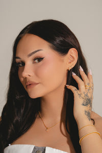 Talia Mar wearing own brand L'ERA Jewellery with Lab grown diamonds.