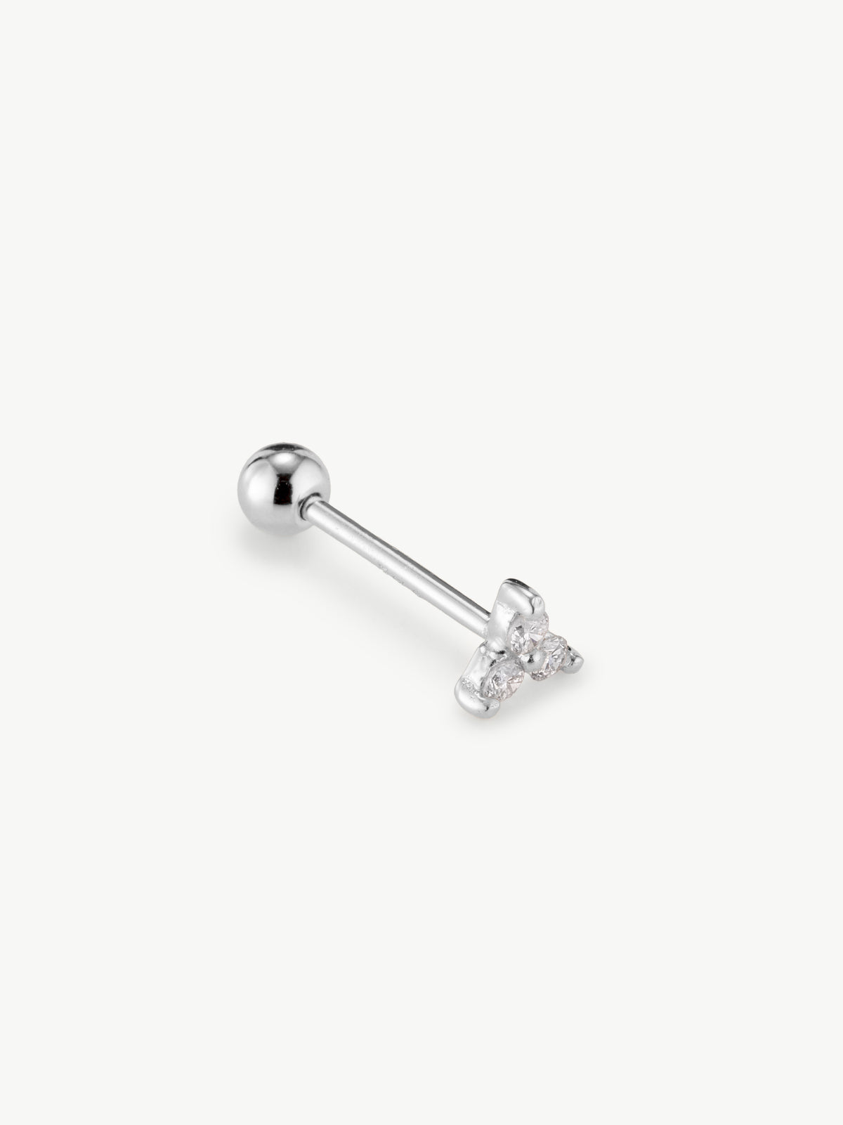 Trinity lab grown diamond earring in 925 sterling silver