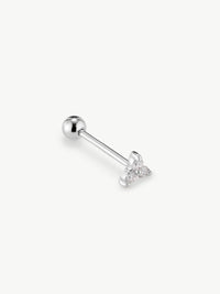 Trinity lab grown diamond earring in 925 sterling silver