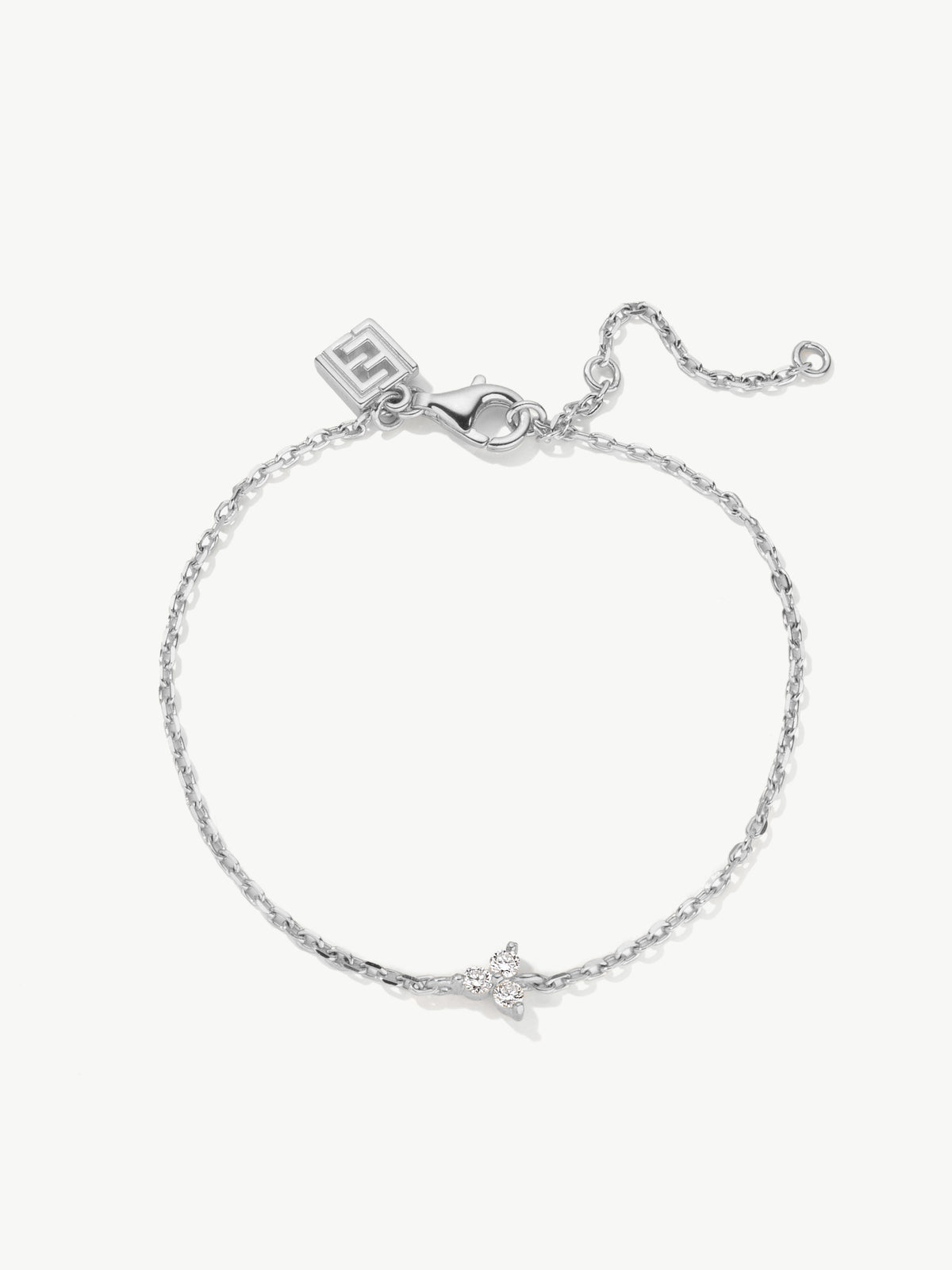 Lab-grown diamond trinity bracelet in sterling silver
