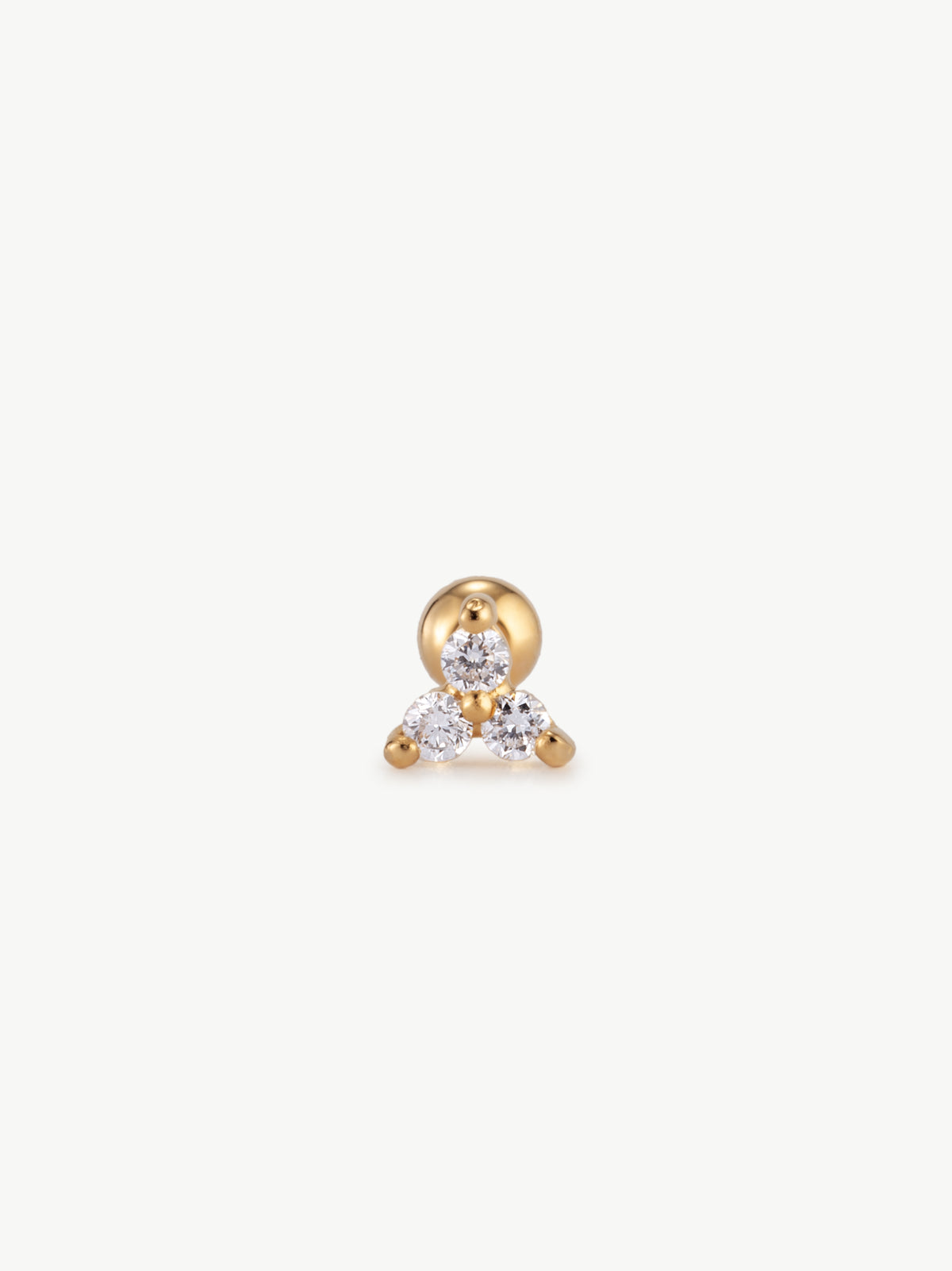 Trinity Helix earring in gold vermeil with lab grown diamonds