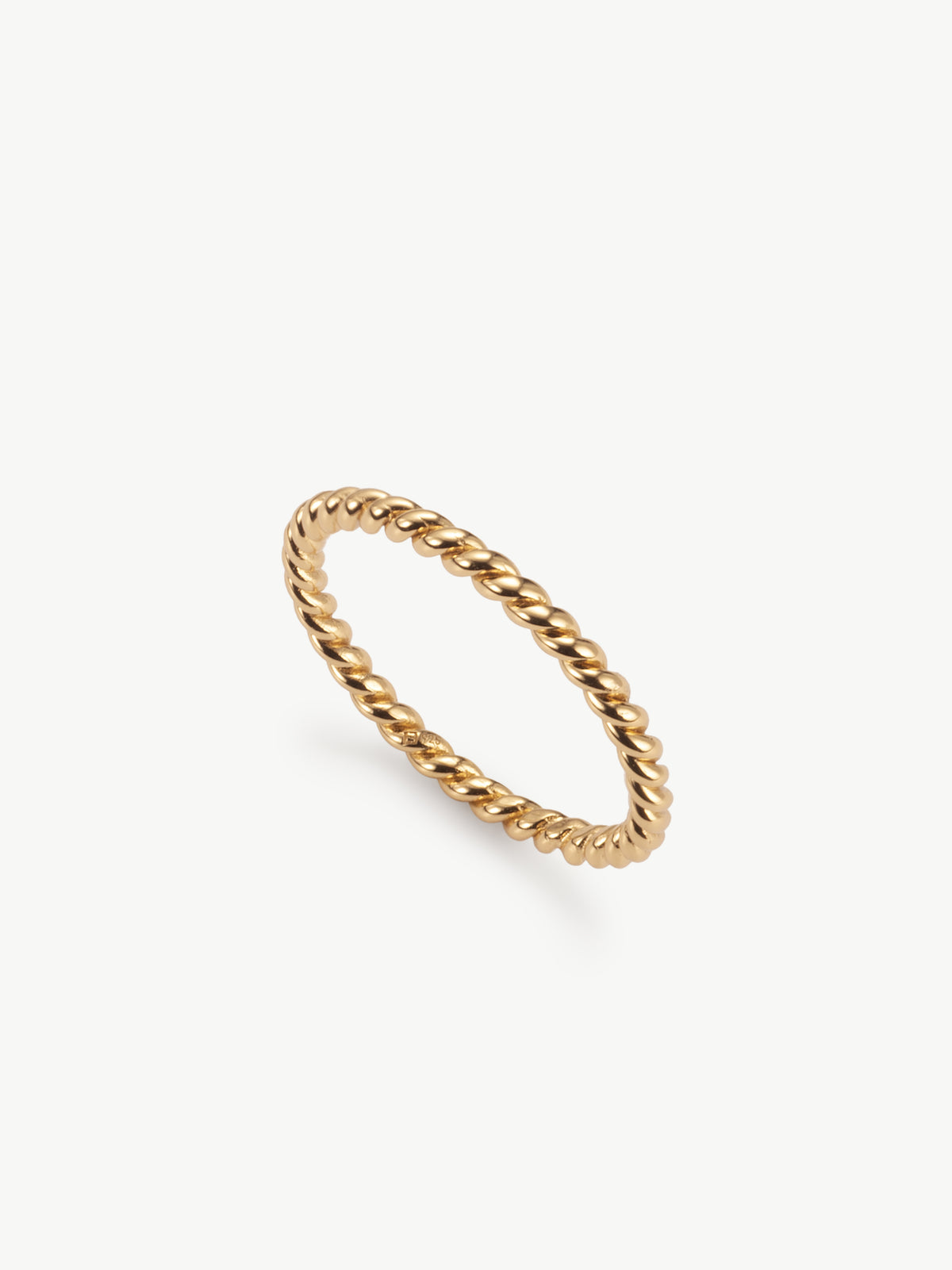 Twisted stacker ring in 18ct Gold Vermeil different angle