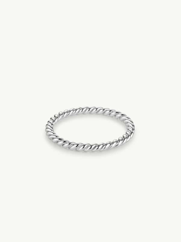 Twisted stacker ring in sterling silver