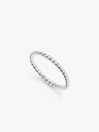 Twisted stacker ring in sterling silver different angle