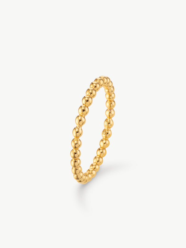 beaded ring in gold vermeil