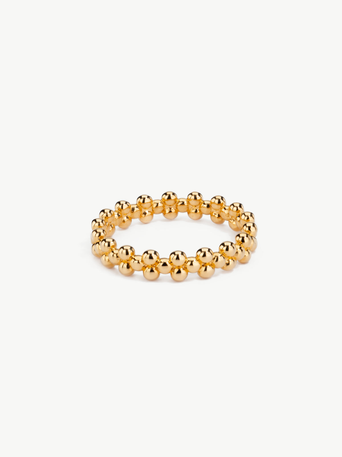 Multi beaded ring in 18ct gold vermeil