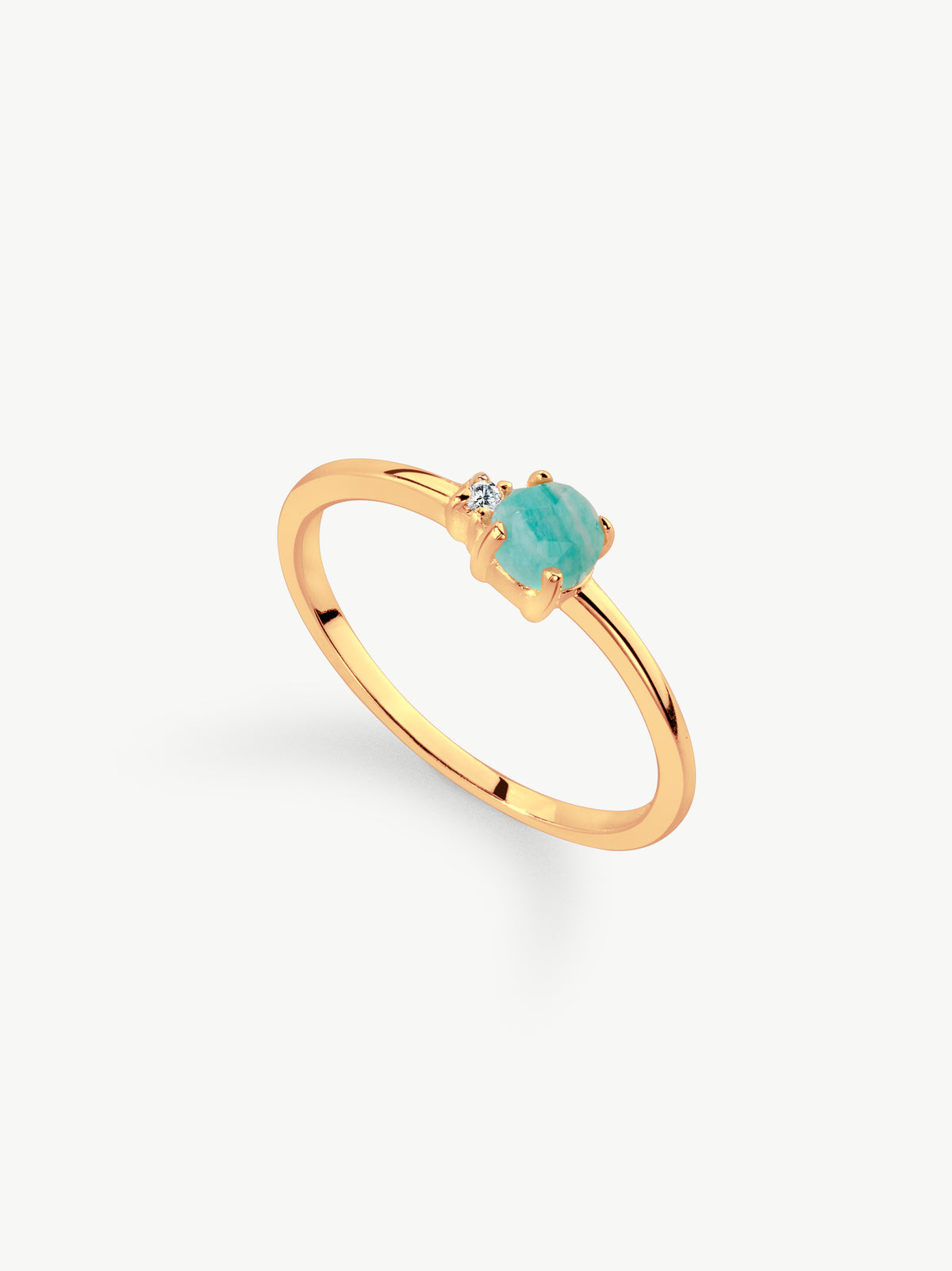 Laguna Amazonite and Diamond Ring