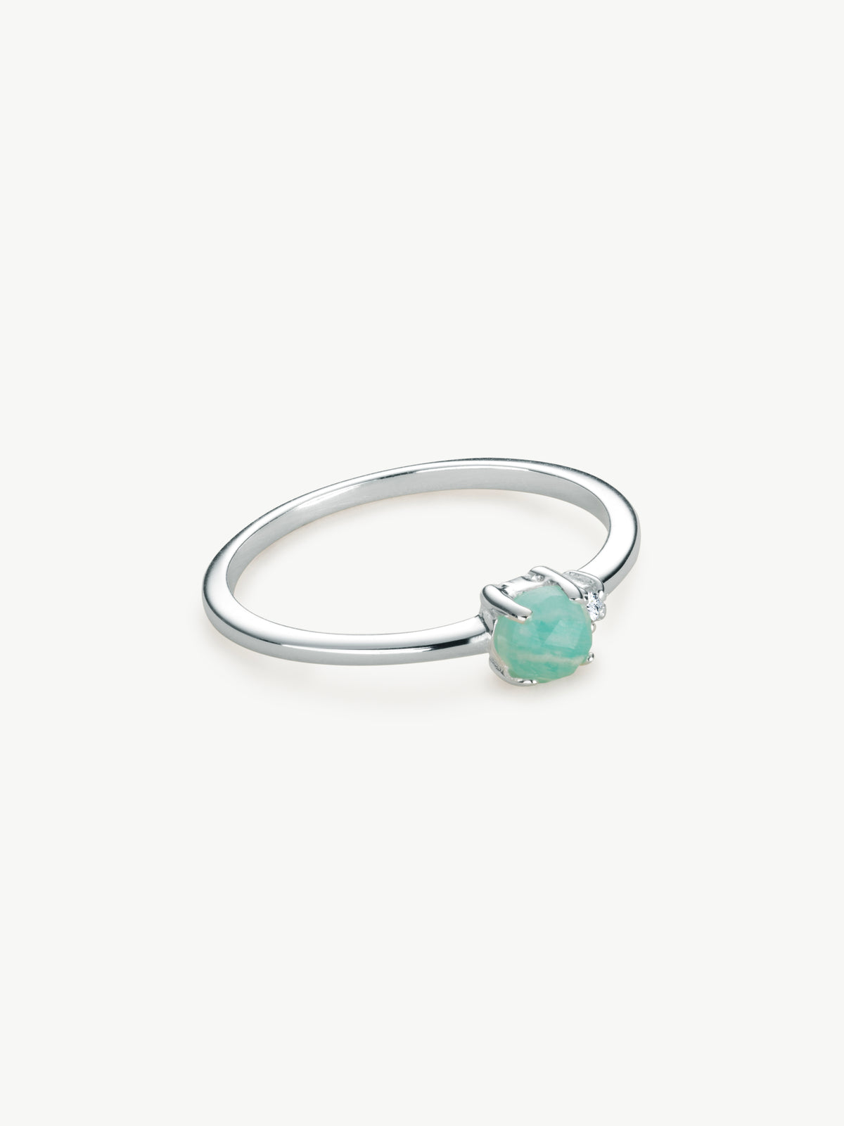 Laguna Amazonite and Diamond Ring