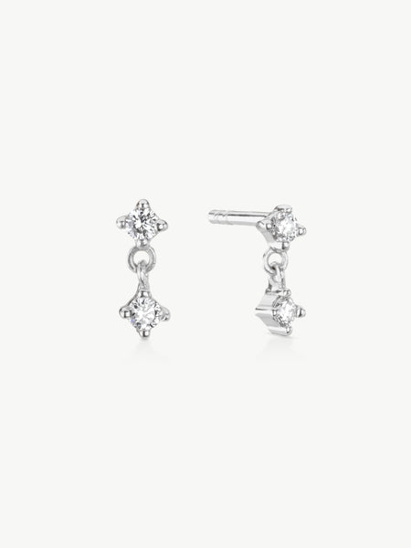 Lab-grown diamond drop stud earrings in sterling silver from L'ERA jewellery