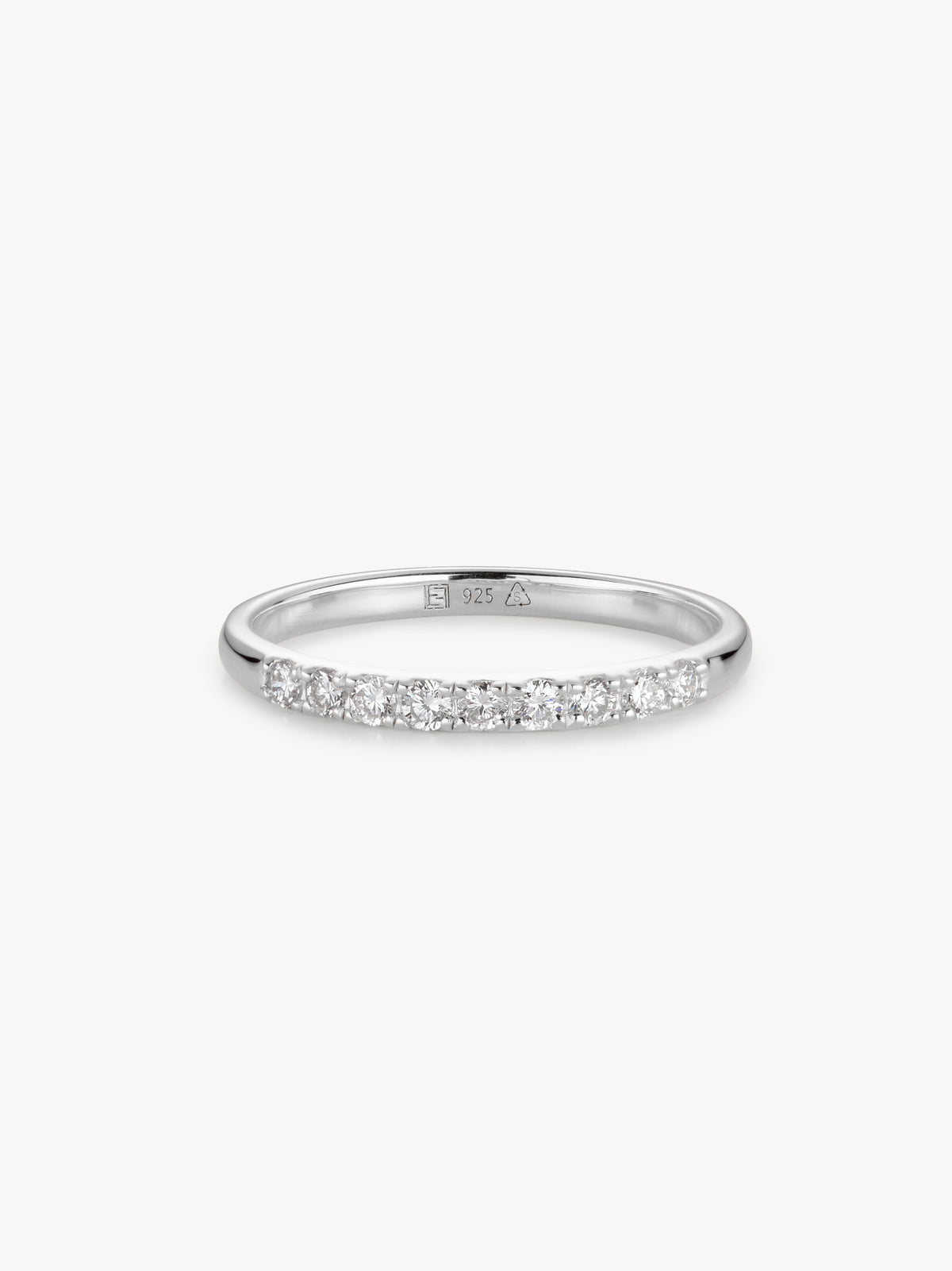 eternity ring in sterling silver with lab grown diamonds