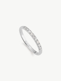 eternity ring in sterling silver with lab grown diamonds different angle