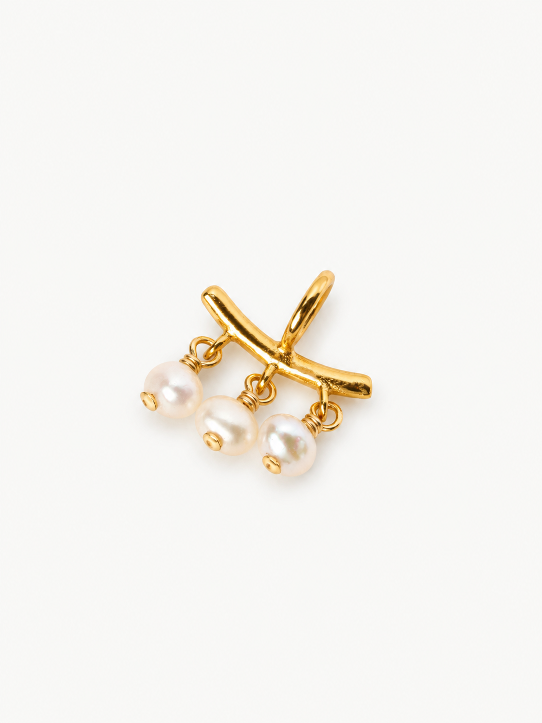 Freshwater Pearl Hoop Charm - Single Charm (One Off Sample)
