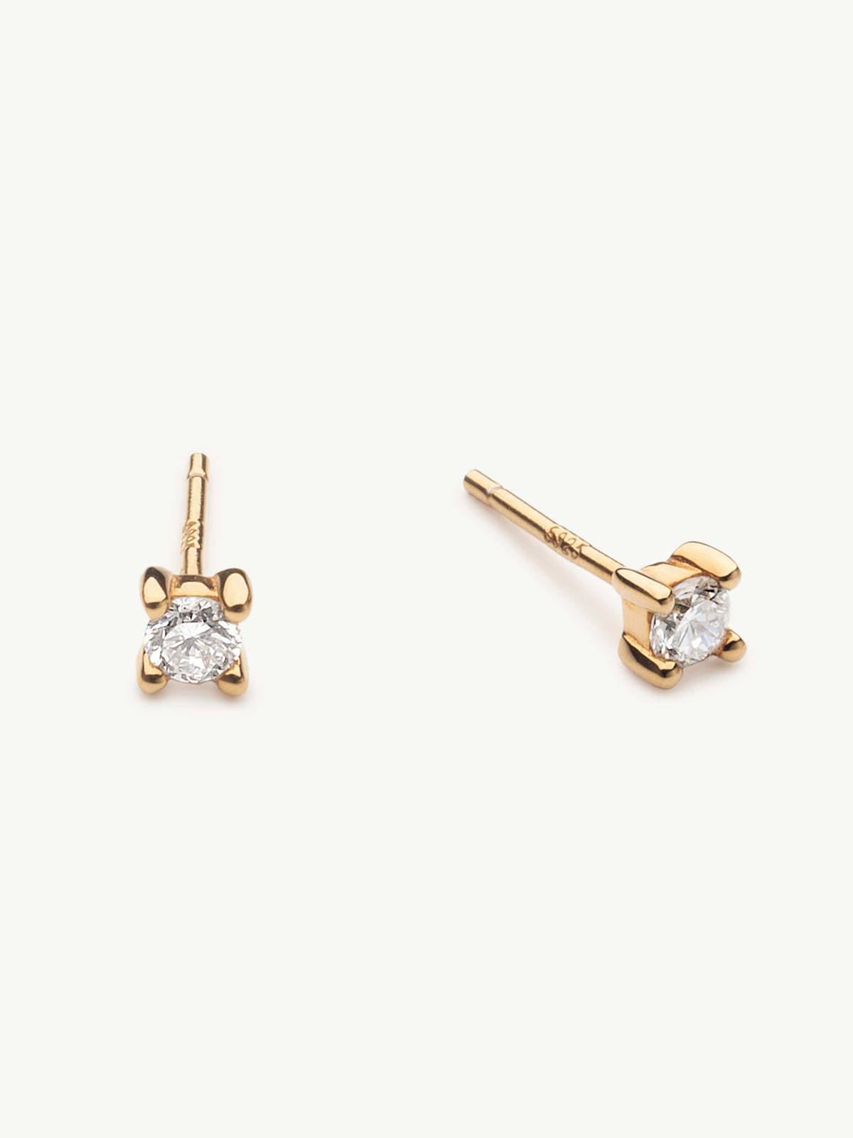 Diamond Set With Classic Studs - Gold Vermeil