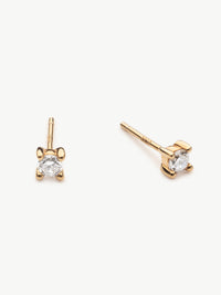Diamond Set With Classic Studs - Gold Vermeil