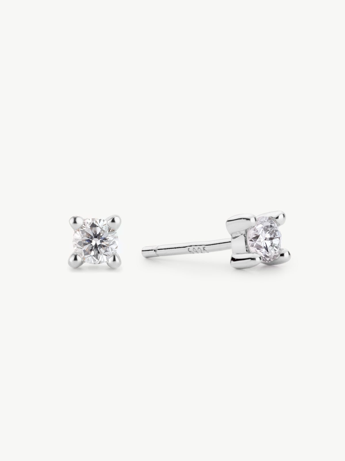 Lab grown diamond studs in sterling silver