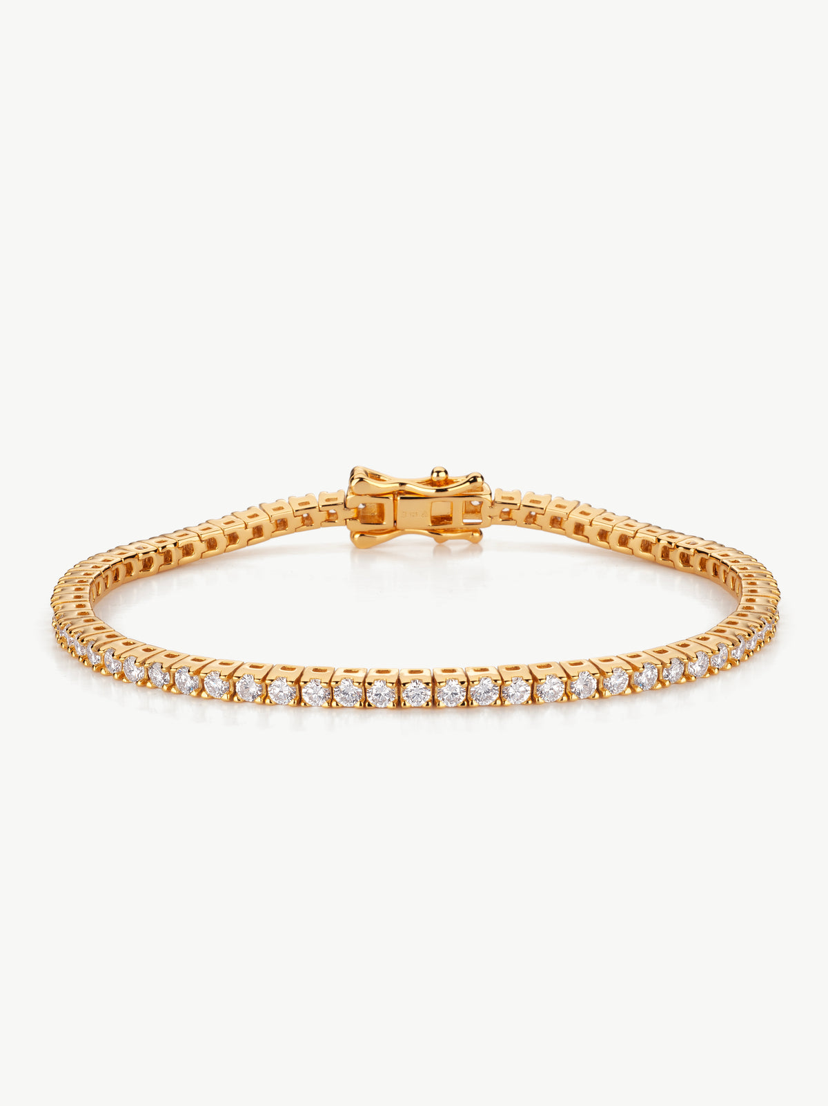lab grown diamond tennis bracelet in 18ct gold vermeil