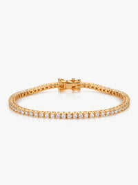 lab grown diamond tennis bracelet in 18ct gold vermeil