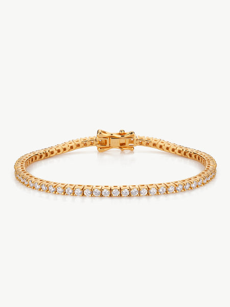 lab grown diamond tennis bracelet in 18ct gold vermeil